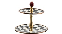 Support à gâteau en métal de première classe à 2 et 3 niveaux avec bordure dorée, design moulé, pour la décoration de table et l'exposition d'aliments, prix de gros en provenance d'Inde