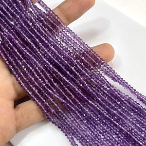 Perles en forme de rondelle à facettes en améthyste Perles en pierre naturelle de bonne qualité pour la fabrication de bijoux - Product Image 4