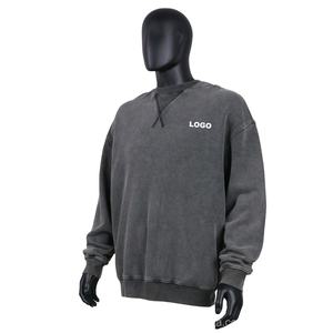 Custom Wholesale Spring Digital Printing Plain Dyed Cotton Regular Fit Crew Neck <b>Vintage</b> <b>Sweatshirt</b> for Men 2026 - Product Image 4