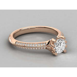 Anillo Solitario de Oro de 14K para Mujer con Diamante Cultivado en Laboratorio - Product Image 1