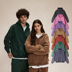 เสื้อฮู้ดผู้ชายสไตล์วินเทจ หนัก 360 กรัม ผ้าฟลีซแบบกำหนดเองได้ ใส่ได้ทั้งชายและหญิง ผ้าฝ้าย 100% สำหรับฤดูหนาว ล้างสีแบบแอซิดวอช - Product Image 1