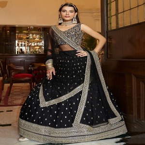 Ropa DE BODA Faux Georgette con lentejuelas y bordado de espejo Lehenga Choli Fabricante de Surat a la tarifa más baja - Product Image 1