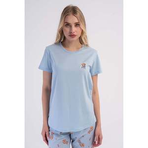Ensemble de vêtements pour femmes P.SUPREM O YAKA KISA KOL ETEGI OVAL KAPRI - Bleu - Bleu - Product Image 2
