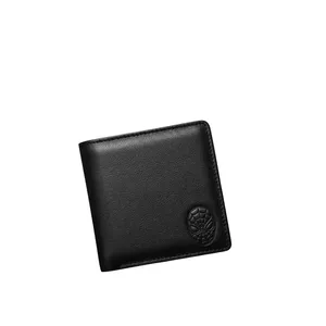 กระเป๋าสตางค์หนังพับสองตอนสีดำขายส่งคุณภาพทนทาน - Product Image 1