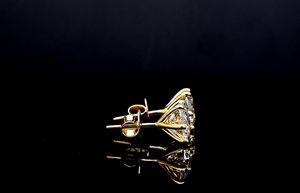 Venta al por mayor 2CT Lab Grown Diamond 14K Pure Stud Earring Forma de moda para bodas Aniversarios Fiestas Gran regalo Fine - Product Image 3