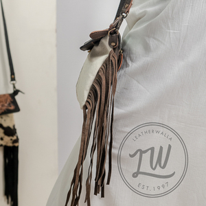 LW sac à main en cuir fourrure d'animal, sac à main en cuir de vache pour femmes et filles, sac à main à longue sangle - Product Image 3