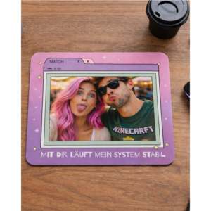 Customizable 19x23 cm EVA Material <b>Mousepad</b> Anti-Slip Desk Mat with Heated Square Pattern for Couples Personalized Image Quote - Product Image 5