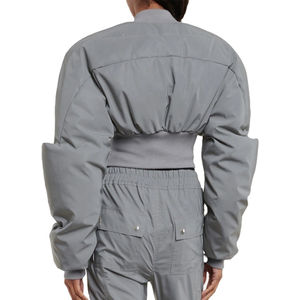 แจ็คเก็ตบอมเบอร์บุนวมสำหรับผู้หญิงแจ็คเก็ตบอมเบอร์แบบมีซิปมีกระเป๋าสำหรับฤดูหนาว - Product Image 3