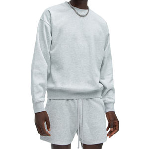 Sudaderas con capucha personalizadas para hombre, conjunto de pantalones de chándal, sudadera de algodón con cuello redondo, conjunto de pantalones cortos, sudaderas con capucha de chándal en blanco para hombre - Product Image 1