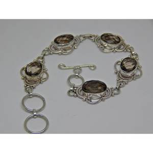 สร้อยข้อมือควอทซ์สโมคกี้แบบแฮนด์เมดและของขวัญแหวนแฟชั่นสำหรับ BR0027-GS ของเธอ - Product Image 3