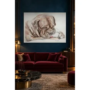 Fida Mastiff repose la tête sur les pattes, dessin imprimé sur toile - Product Image 2