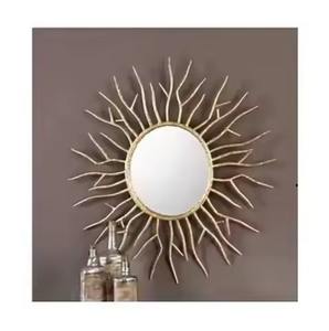 Miroir mural rond en métal de luxe cadre suspendu décoratif Art mural de maison de Style industriel moderne pour salon chambre - Product Image 3