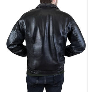 Victory Out Blouson bombardier classique de haute qualité pour homme Manteau en cuir véritable avec doublure zippée pour la saison d'hiver - Product Image 2