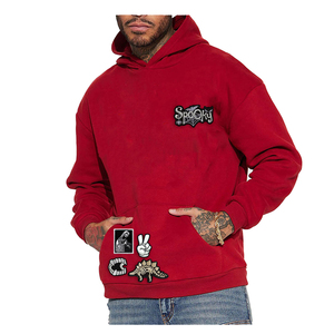 Sudaderas Personalizadas de Alta Calidad para Hombre, con Parches Bordados en Chenilla, Impresión Digital, Logotipo Personalizado en Color, Bolsillo de Tela de Felpa - Product Image 1