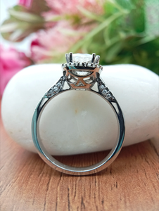 Bague de fiançailles de luxe en or massif 10 carats personnalisable en argent 925 coussin Moissanite NOIR diamants entièrement personnalisables conçus pour - Product Image 5