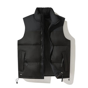 Chaqueta acolchada informal de invierno para hombre de calidad Chaleco con capucha de media manga Ropa exterior de lona - Product Image 2