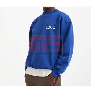 Cotton Blended Basics Oversized Sweatshirt Men <b>Thermal</b> <b>Fleece</b> Pullover Long Sleeve Plain Casual Streetwear For Winter - Product Image 4
