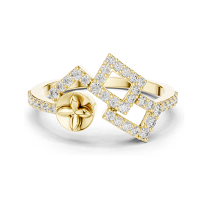 Bague géométrique en diamant de laboratoire pour femme, clarté VVS-VS EF, disponible en or 18 carats, 14 carats, 10 carats et argent 925, rose, jaune - Product Image 3