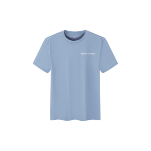ERKE <b>Men's</b> Crew Neck <b>T</b>-<b>Shirt</b> Mist Blue Polyamide Spandex Compressed Knitted Fabric Hip Hop Style Screen Printed Graphics Quick - Product Image 1