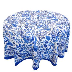 ผ้าปูโต๊ะผ้าฝ้ายงานแฮนด์เมดอนาลกาลีสีฟ้าสไตล์อินเดีย - Product Image 3