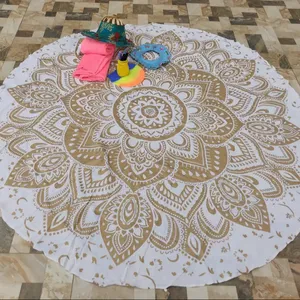 Round Mandala Handmade Tapestry Beach Tapestries Picnic Blanket Beach Towel Yoga Mat Table Cloth Wall Hanging Bedspread Decor