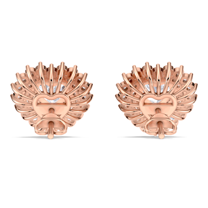 ต่างหูเพชรทรงหัวใจ 1 กะรัต ประดับด้วยเพชรแบบดับเบิ้ลฮาโล ทอง 9K สีเหลือง ขาว และโรสโกลด์ แบบเกลียวหลัง สำหรับเจ้าสาว เครื่องประดับชั้นดี - Product Image 3