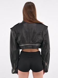 Custom <b>Women's</b> Denim Waterproof Eco-Friendly Reversible Breathable Cropped Moto Bomber <b>Jacket</b> <b>Long</b> Sleeve Fashion - Product Image 2