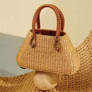 High Quality Rattan <b>Bags</b> Women Handmade Wicker <b>Woven</b> Purse Handbag Circle Boho <b>Bag</b> Bali Handwoven Rattan Straw Beach <b>Bag</b> Clutch - Product Image 2