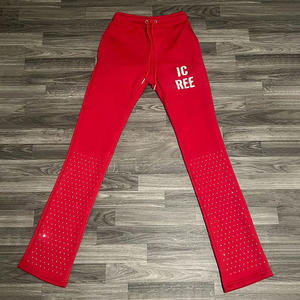 Wholesale Flare Joggers Track <b>Pants</b> Custom Loose Flare <b>Sweat</b> <b>Pants</b> <b>Men</b> Wide Leg Trouser Stacked Flared Sweatpants <b>Men</b> - Product Image 2