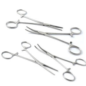 Recién llegado, fórceps hemostáticos para mosquitos de acero inoxidable, instrumentos quirúrgicos curvos, herramientas de cirugía de base Manual - Product Image 2