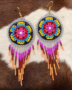 Boucles d'oreilles personnalisées à fleurs brodées à la main, multi-perles, bijoux de fête pour femmes, au meilleur prix, boucles d'oreilles à perles - Product Image 4