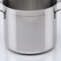Casserole de cuisine classique en acier inoxydable AISI 430 18/C de 22 cm, polie, compatible induction, écologique, modèle 2025, en stock