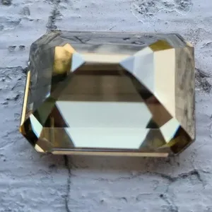 תליון יהלומים איכותי מותאם אישית moissanite vs בהירות מעולה לחתוך ברקת מעולה בצורת ברקת 20 מ "מ 8 מ" מ צבע שמפניה - Product Image 6