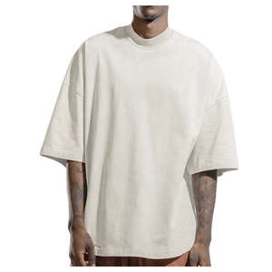 Camisetas de peso pesado al por mayor de alta calidad, camisetas clásicas de cuello falso para hombres - Product Image 4