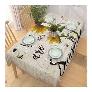 High Quality Rectangle Center Border Printed Farmhouse Waterproof Anti-shrink Soft and Wrinkle Resistant Decorative Table Cloth - Product Image 3