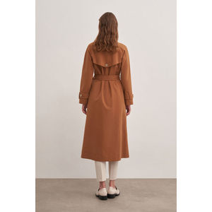 Abrigo de lana con doble botonadura estilo vintage para mujer, estampado de punto, para otoño e invierno - Product Image 6
