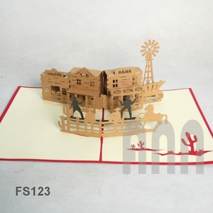 การ์ดอวยพรวันเกิดแบบป๊อปอัพ3D Wildwest ของขวัญที่สมบูรณ์แบบสำหรับเพื่อน - Product Image 2
