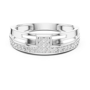 แหวนทองคำขาว 14K ประดับเพชรทรงกลมเพาะเลี้ยง น้ำหนัก 0.31 กะรัต รับรองโดย IGI ดีไซน์ทันสมัยสำหรับงานปาร์ตี้ของผู้หญิง |   เพชรที่เพิ่งเพาะเลี้ยง - Product Image 2