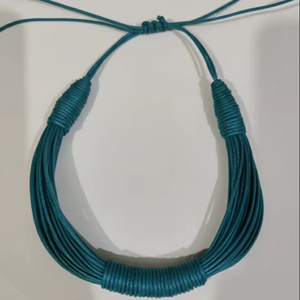 Wax Cord Necklace New Chunky Multi Layer Necklace Best Party ware Gift Choker Necklace Designer Embroidery for Women's Party - Product Image 1