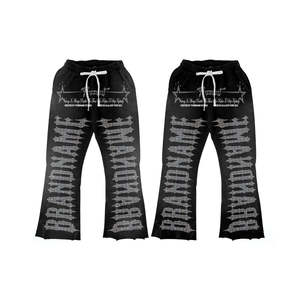 Survêtement Kivotech design personnalisé à paillettes et strass très vendu pantalons de survêtement évasés Streetwear survêtements - Product Image 3