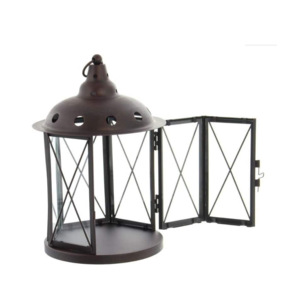 Modern Festive Style Outdoor Decorative Iron/Glass Handmade Embossed Durable Multi-functional Pillar Holder Wall Mount - Product Image 3