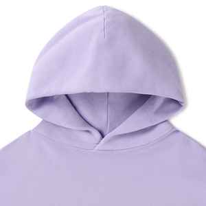 Sweat-shirts à capuche personnalisés imprimés de couleur lavande de qualité supérieure, 100% coton, streetwear élégant, 380GSM, doux et technique - Product Image 3