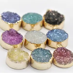 Wholesale Prices Opal Druzy Gemstone Stone Gold Plated Manufacture & Supply for DIY Jewelry Making Women Fashion