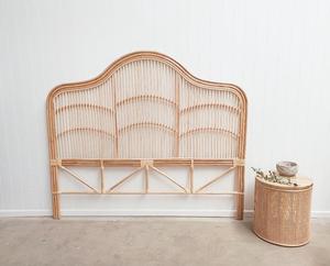 Tête de lit double décorative en rotin massif, panneau de tête de lit en bois, tête de lit surdimensionnée - Product Image 2