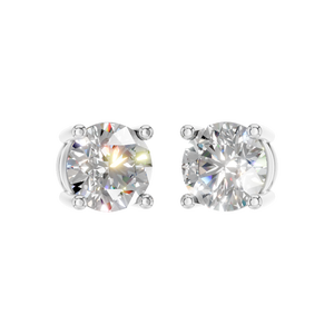 4 Prong Real 10K Solid <b>Gold</b> Lab Grown Diamond Stud <b>Earrings</b> IGI Certified Wedding VS1 Brilliant Cut Screw <b>Back</b> Unisex - Product Image 5