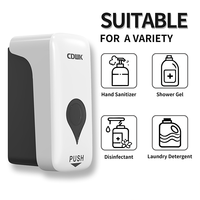 Distributeur de savon mural sans perçage en ABS de 500 ml, facile à presser, OEM/ODM d'usine