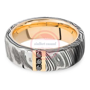 แหวนเหล็กดามัสกัสแหวนเหล็กดามัสกัสกำหนดขนาดเองได้ - Product Image 2
