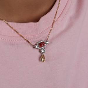 Lab Grown Diamond <b>Pendant</b> Necklace Three Mixed Cuts 10k Solid Gold Classic Ethical Trio Necklace Main Stone Moissanite Jewelry - Product Image 4