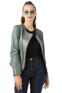 Ropa de cuero genuino de tendencia superior de la mejor calidad, diseños recortados Premium, chaqueta de cuero de moda transpirable para mujer - Product Image 2