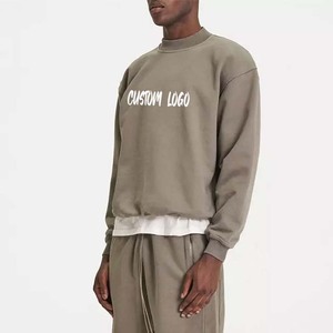 Sweat-shirts en coton 100% lourd, vierges, en gros, pour l'automne, logo personnalisé, col rond, surdimensionné, design personnalisé pour hommes - Product Image 2